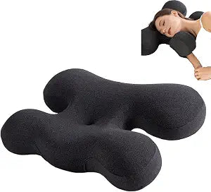 Side Sleep Beauty Pillow,Ergonomic Memory Foam with Removable Cover,Butterfly Shape Wrinkle Prevention Pillow for Protecting Your Hair and Skin