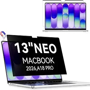 Magnetic Privacy Screen Protector Compatible with MacBook Neo 13 Inch (2026, A18 Pro), Removable Anti Spy Blue Light Glare Shield Laptop Private Security Filter for 13in Mac Computer