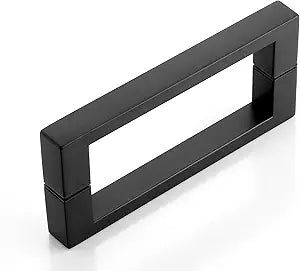 Shower Glass Door Pull Handle 8 inches Square Corner Back to Back 304 Stainless Steel for 1/4" to 1/2" Thickness Glass - Matte Black