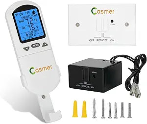 Universal Smart Fireplace Remote Control Kit, Fit skytech 1001-A,1001T/LCD-A,3301,3002,Smart-Batt, durablow TR1003, Acumen RCK, Backlit LCD Large Display, 9-Hour Countdown Timer, for Millivolt Valve