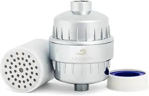 Shower Filter for Hard Water  Reduces Impurities That Cause Dry Skin, Itchy Scalp & Dull Hair  Easy Install  Universal Fit  Works with Standard Wall & Handheld Showers