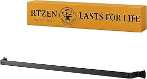 RTZEN Farmehouse Bathroom Towel Holder - Wrought Iron Matte Metal Black Towel Bar Wall Mount Rod - Handmade Home Decor Metal Kitchen Hanger Bar (26'' - Fits 24 Inch Towels)