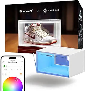 Nanoleaf Smart LED Shoe Boxes Sneaker Display Case, Stackable Shoe Storage Organizers, Collection Crate, Figures & Collectibles Showcase (1-Pack Expasion Kit)