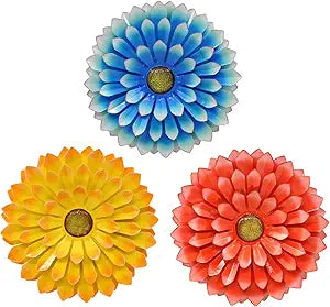 Goodeco Metal Wall Art Flowers - Sunflower Gifts for Women- Large Iron Floral Wall Decor for Balcony/Patio/Porch/Office/Bedroom/Living Room,Best Wall Decor Gift idea 13" (3pack)