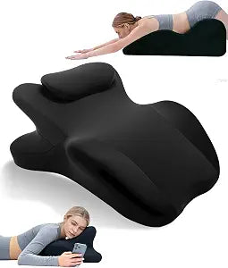Memory Foam Wedge Pillow for Couples Intimacy, 27 Degree Ergonomic Sex Position Pillow Cushion Sweet Spot Pillow for Bed, Back Support, Ideal for Waist, Neck, and Multi-Position Comfort - Black