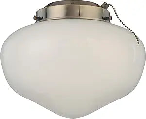 Westinghouse 7785100 LED Schoolhouse Indoor/Outdoor Energy Star Ceiling Fan Light Kit, Antique Brass Finish with White Opal Glass