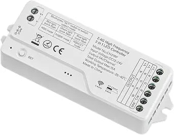 BTF-LIGHTING CH31RF 2.4GHz RF RGB Controller 20kHz High Frequency PWM Silent No Humming Flicker-Free Dimmer for RGB RGBW RGBCCT LED Strips with Tuya Gateway(GW01W) Alexa Smart Life App (No Remote)