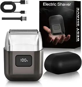 Electric Foil Shaver for Men, Mini Face Razor, 3 Floating Blades