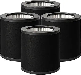 Nispira TT-AP008 AP008 Replacement Filter for TaoTronics & Gukify AP008 Air Purifier 2-in-1 HEPA Activated Carbon Removes Smoke Odor VOCs, 4 Packs