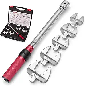 Mini Split Torque Wrench Set, 1080 Nm HVAC Torque Wrench with 5 Fixed Open End Heads, 17/22/26/29/32 mm Open End Torque Wrench for Mini Split Installation, Adjustable Torque Wrench for Flare Nuts