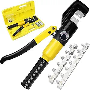 BLIKA Hydraulic Crimping Tool with 13 Dies, 10 Ton Battery Cable Crimper Tool & Wire Rope Crimping Tool 12AWG-2/0AWG for Stainless Steel Cable Railing Hardware Kit, Y