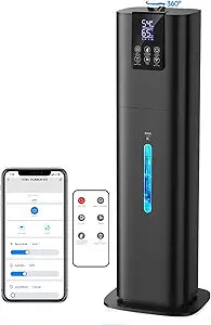 8L Smart Humidifiers for Bedroom Large Room, 2.1Gal Cool Mist Top Fill Diffuser Ambient Light, App & Remote Control, 3 Mist Modes, Quiet Humidifier for Home Office Plant