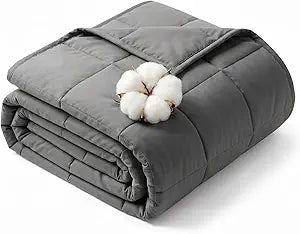 Cooling Weighted Blanket for Adults - 20lbs 60 x 80 Queen Size Heavy Blankets for All-Season Sleeping, Soft & Breathable with Premium Glass Beads, Machine Washable