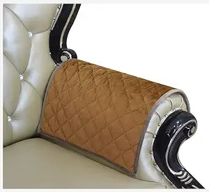 HAOMAIJIA Sofa Armrest Cover, Recliner Chair Arm Cover,Armchair Slipcover Non Slip Quilted Furniture Protector for Leather Sofa Couch (AKhaki, 14 x14, 2 Pieces)