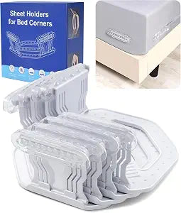 Wysteria Bed Sheet Holders for Corners ��� Upgraded 2026 Fitted Sheet Straps Keep Sheets Tight on Any Mattress, Anti-Slip Locking Clips, Adjustable Bed Sheet Fasteners 4PCS