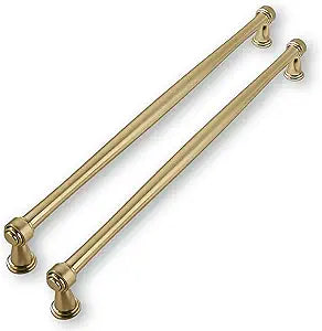 Solid Heavy-Duty 5 Pack 12 Inch Hole Center Brushed Brass Cabinet pulls is Suitable for Kitchens cabinets vanities Bathroom cabinets