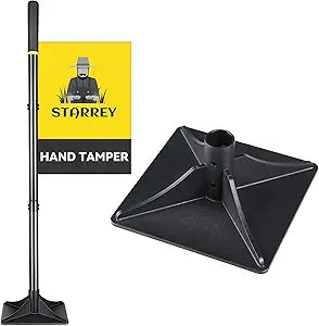 Tamper Tool 8"x8" Heavy Duty Steel Hand Tamper for Leveling Soil, Gravel, Sand, Asphalt Compactor Tool for Landscaping, Paver, Driveway, and Blacktop Repair