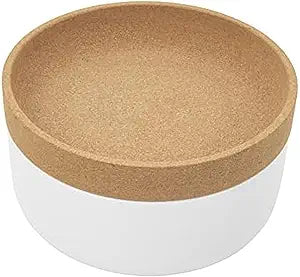 Kamenstein 2 Compartment Large Bowl Extends Produce Freshness, 11 x 11 x 6 Inch, Natural Cork and White Ceramic
