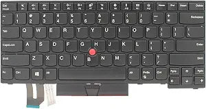 Replacement Keyboard for Lenovo Thinkpad E480 T480S L480 L380 E485 E490 E495 R480 L390 T490 T495 P43S, US Layout with Frame Pointer, Non-Backlight