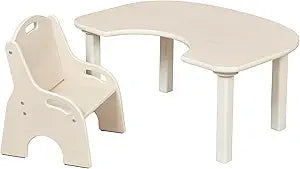 ECR4Kids Little Learner Table and Chair Set, Kids Furniture, White Wash, 2-Piece