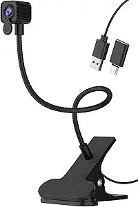 NIVEOLI 4K Center Screen Webcam with Microphone, AutoFocus 4K Middle Screen Webcam USB Type-C/A Adapter, Eye Level Camera Plug&Play (Clamp)