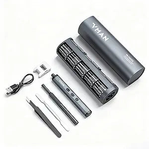 VMAN Precision Electric Screwdriver Set 78 in 1 Mini Electric Screwdriver, Magnetic Rotatable Rack, 1500mAh Battery, LED Light, Repair Tool Kit for Electronics Phone Camera Laptop Watch