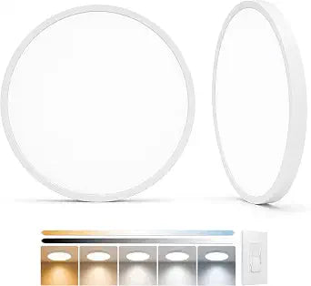 2Pack 12in Edge-Lit LED Flush Mount Ceiling Light,5CCT,Dimmable