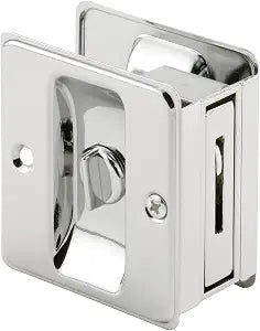 Prime-Line N 6773 Pocket Door Privacy Lock with Pull, Chrome
