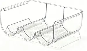 Transparent Wine Rack Stackable Bottle Holder for Refrigerator Beverage Storage and Organization at Home (3 Link)