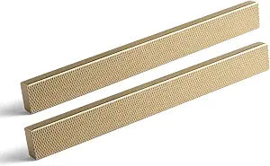 Goo-Ki 6 Pack 5 Inch Champagne Bronze Knurled Cabinet Pulls - Luxurious Bar Handles - Textured Grip for Drawer, Dressers, Furniture Hardware