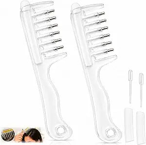 2-Pack Scalp Oil Applicator Combs - Roller Ball Flow with Visible Chambers