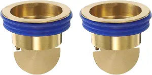 uxcell 2Pcs Odor Proof Floor Drain, Brass Shower Floor Drain Backflow Preventer Anti-Clogging Single Way Drain Valve Sewer Sealing Ring for Kitchen Bathroom Laundry (Gold)