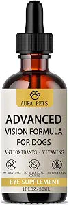Aura Pets Advanced Vision Formula for Dogs - Eye Health Support with Lutein, Zeaxanthin & Astaxanthin - Helps Maintain Clear Vision & Comfort - 30ml Liquid Supplement