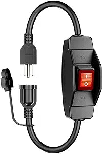 KASONIC 1.5 FT Extension Cord with Switch, 1875W/15A Grounded Outlets Plugs