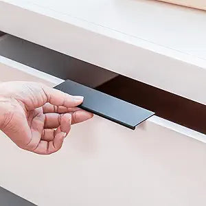 homdiy 15 Pack Black Cabinet Pulls 5 inch Edge Finger Pull for Kitchen Cabinets Aluminum Alloy Hardware for Dresser Drawer Cupboard Handles Easy Installation