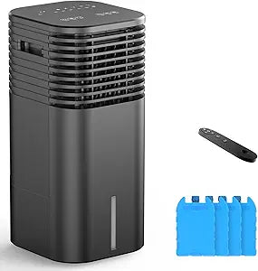 24" Windowless Portable Air Conditioner, 15H Timer & 120┬░Oscillation, 3-IN-1 Portable AC Unit with Remote, 2-Gal Tank, 3 Modes & 3 Speeds, Ultra-Quiet Ventless Swamp Cooler for Room Home Office, Inky