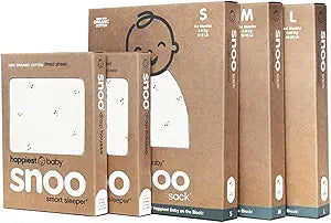 Happiest Baby The Big Bundle 100% Organic Cotton - Includes 3 SNOO Sacks and 2 SNOO Bassinet Fitted Sheets (Ivory Cherries)