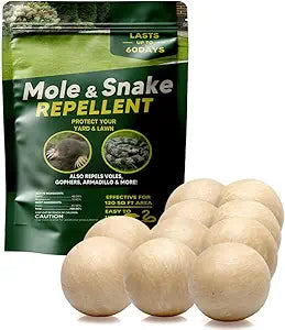 Mole & Snake Repellent, Gopher Repellent Outdoor, Vole & Groundhogs Repellant for Yard, Armadillo & Snake Deterrent for Lawn Pet Safe, Keep Snake Away for Garden/Garage, Safe to Use-10P