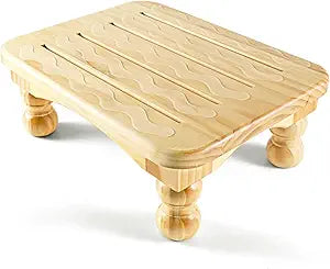 URFORESTIC Solid Wood Bed Step Stool Super Large/Bedside Steps for High Beds/Solid Wood Super Sturdy Hold Up to 500 LBS (Natural Finish)