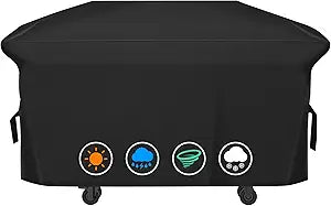ZBXFCSH Heavy Duty 600D Polyester Cover Compatible with Royal Gourmet GB8001B GB8003 8-Burner Gas Grill with Hood, Water Resistant Outdoor BBQ Island Cover, All Weather, Black