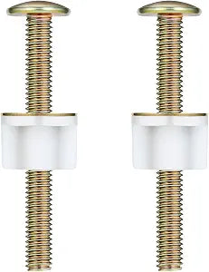 2pcs Toilet Seat Bolts, Steel Toilet Seat Screw Replacement Kit with Plastic Nuts and Metal Washers Set Heavy Duty Fasteners Hardware for Top Loading Hinges