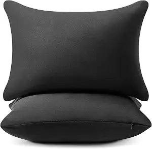 AM AEROMAX 12  20 Pillow Insert (Pack of 2) Memory Foam Lumbar Support Throw Pillow Sham Rectangular for Decorative Cushion Bed Couch Sofa Without Deform After Longtime Use(Black)
