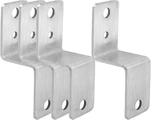 4pcs Z Brackets 2"  1.5" Door Barricade Brackets, Stainless Steel