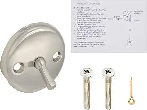Bath Tub Waste Overflow Drain Trip Lever Face Plate for Bathtub with Matching Screws for Faceplate (Brushed Nickel)