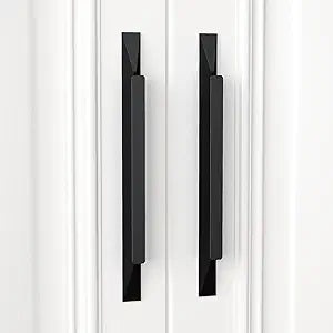 Peaha 10 Pack 5 inch Black Handles for Cabinets Long Black Cabinet Handles Kitchen Drawer Pulls Extra Long Cabinet Pulls Modern Hardware