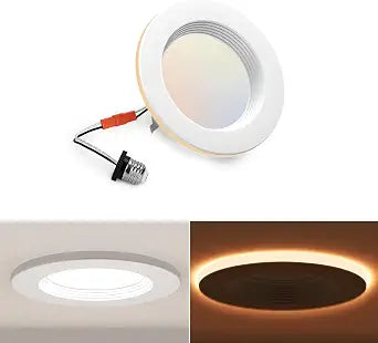 POWERASIA 1 Pack 4 Inch LED Metal Recessed Lighting with Night Light