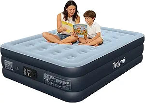 18-Inch Full-Size Air Bed with Built-in Pump & Portable Storage Bag, 650 Lbs Weight Capacity for Camping, Home & Travel