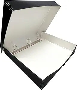 Lineco Archival Oversized 3-Ring Album Box with Clamshell Style Lid, Holds Up 55 Pages, 13.25 x 11.75 x 2.5 inch, Black