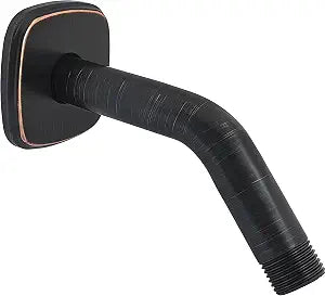 Oil Rubbed Bronze Angled Shower Arm with Flange, 6 Inch Curved Extension Arm for Rainfall and Handheld Shower Heads, Male NPT 1/2 to Male G 1/2 Inch, Wall Mounted