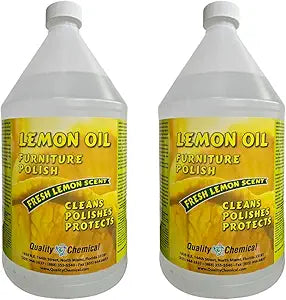 Quality Chemical Lemon Oil Furniture Polish - Finest Blend of Lemon Oils, Waxes & Moisturizers & UV Protection - Wood Cleaner and Polish for Wood Furniture, Cabinets & More - 128 oz (Pack of 2)